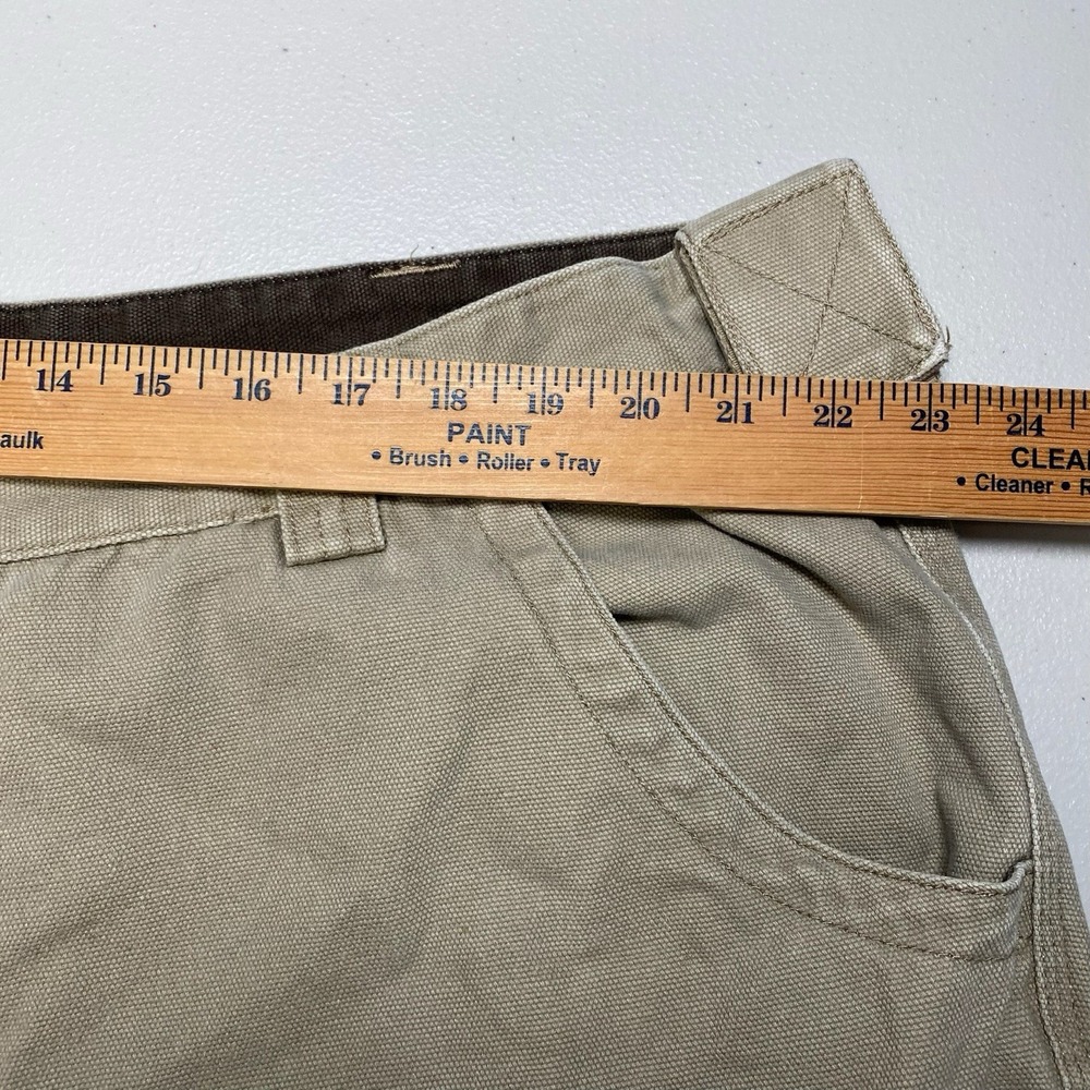 Duluth Trading Co Khaki Canvas Cargo Work Pants (46x29) Mens Utility Double Knee - Picture 4 of 8